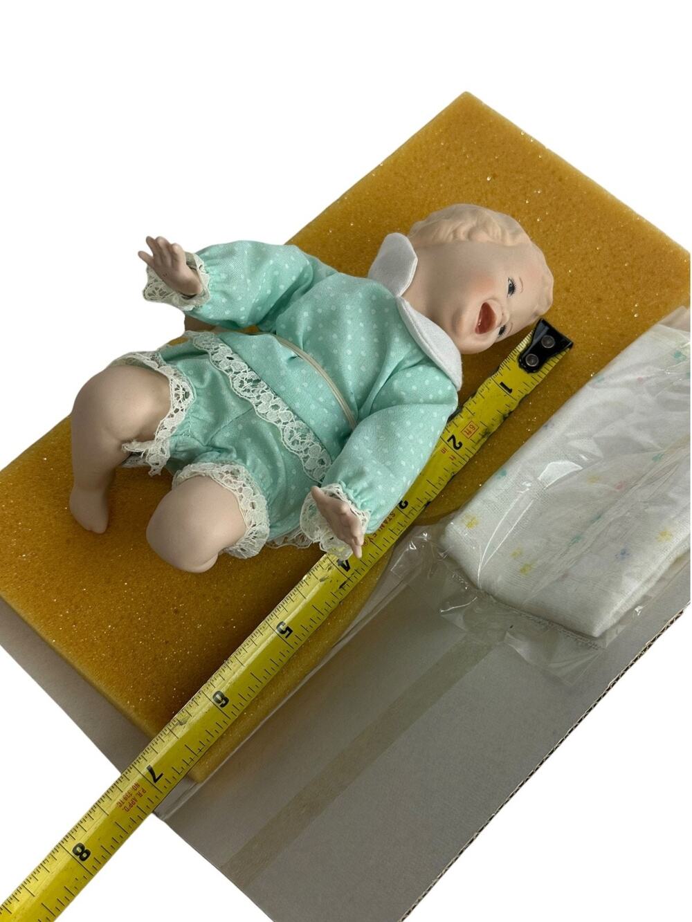 Ashton Drake Galleries Porcelain Baby Doll Mint Green Outfit Box Accessories